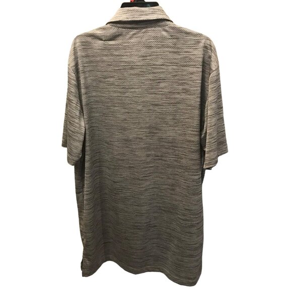 Levelwear Polo Mens Grey Striped Shirt Size M Collared Short Sleeves Breathable - Picture 6 of 6